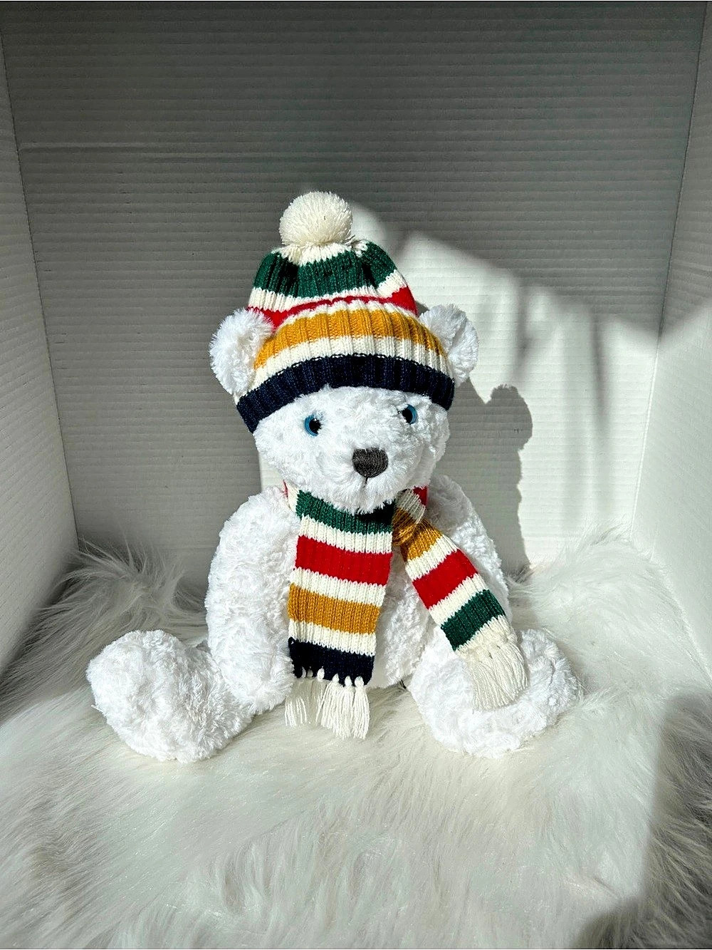 Hudson's Bay Company Striped Holiday Bear Plush